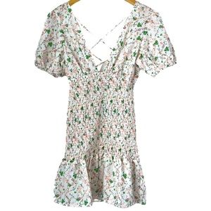 VRG GRL Weekender Floral Smocked Mini Dress Size 2